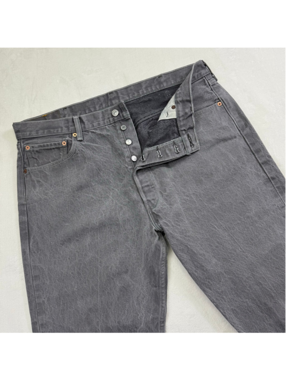 Men's Levi's 501 40x32 Button Fly Straight Leg Grey Jeans